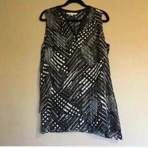 Women’s Abstract Print Sleeveless Blouse - Large Petite